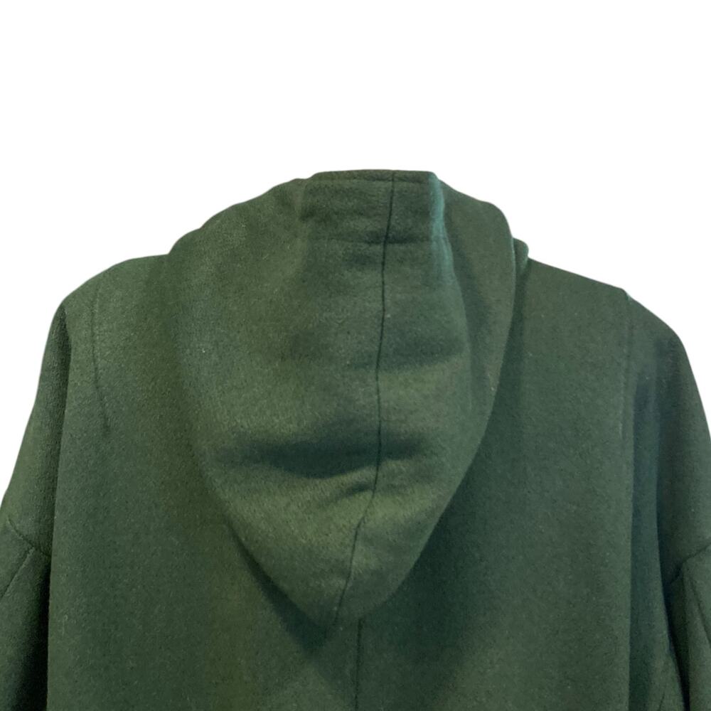 Vintage Forest Green Wool Toggle Duffle Coat Women’s Large Hooded Academia - Picture 5 of 16
